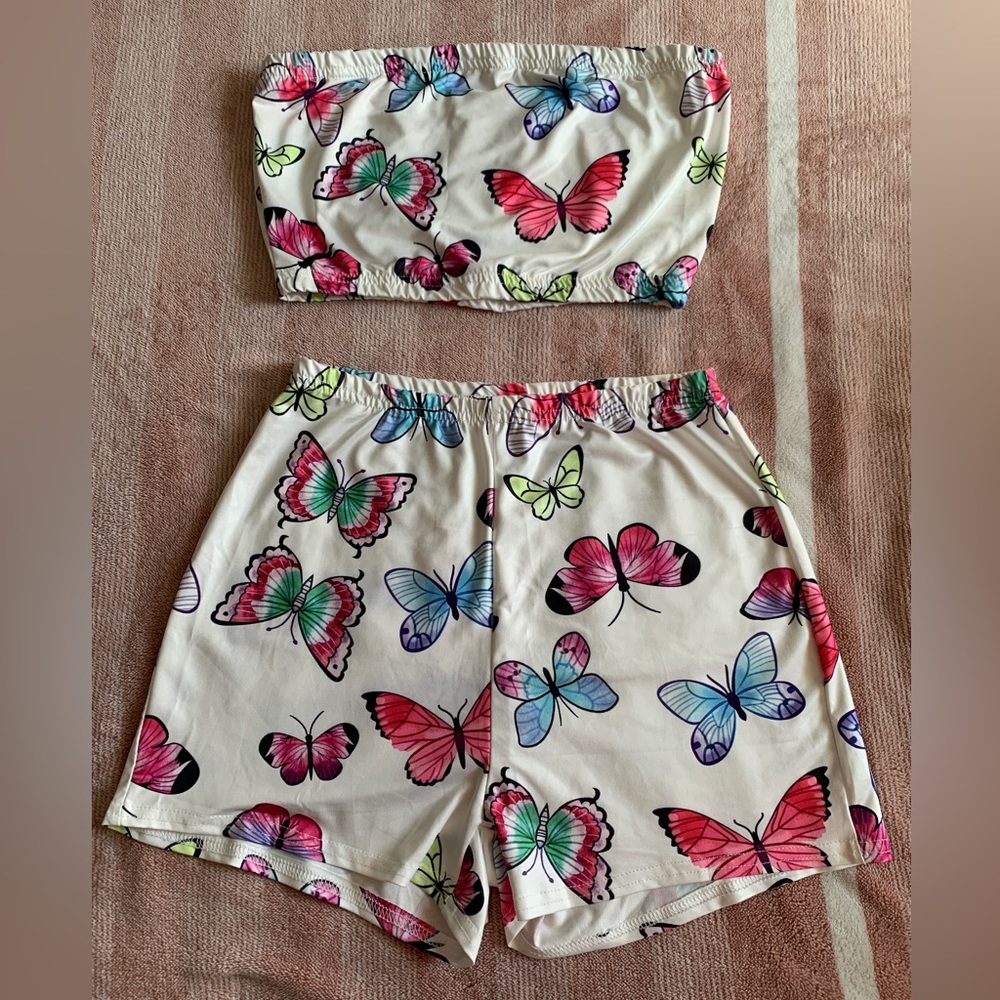Shein Butterfly Shorts Set